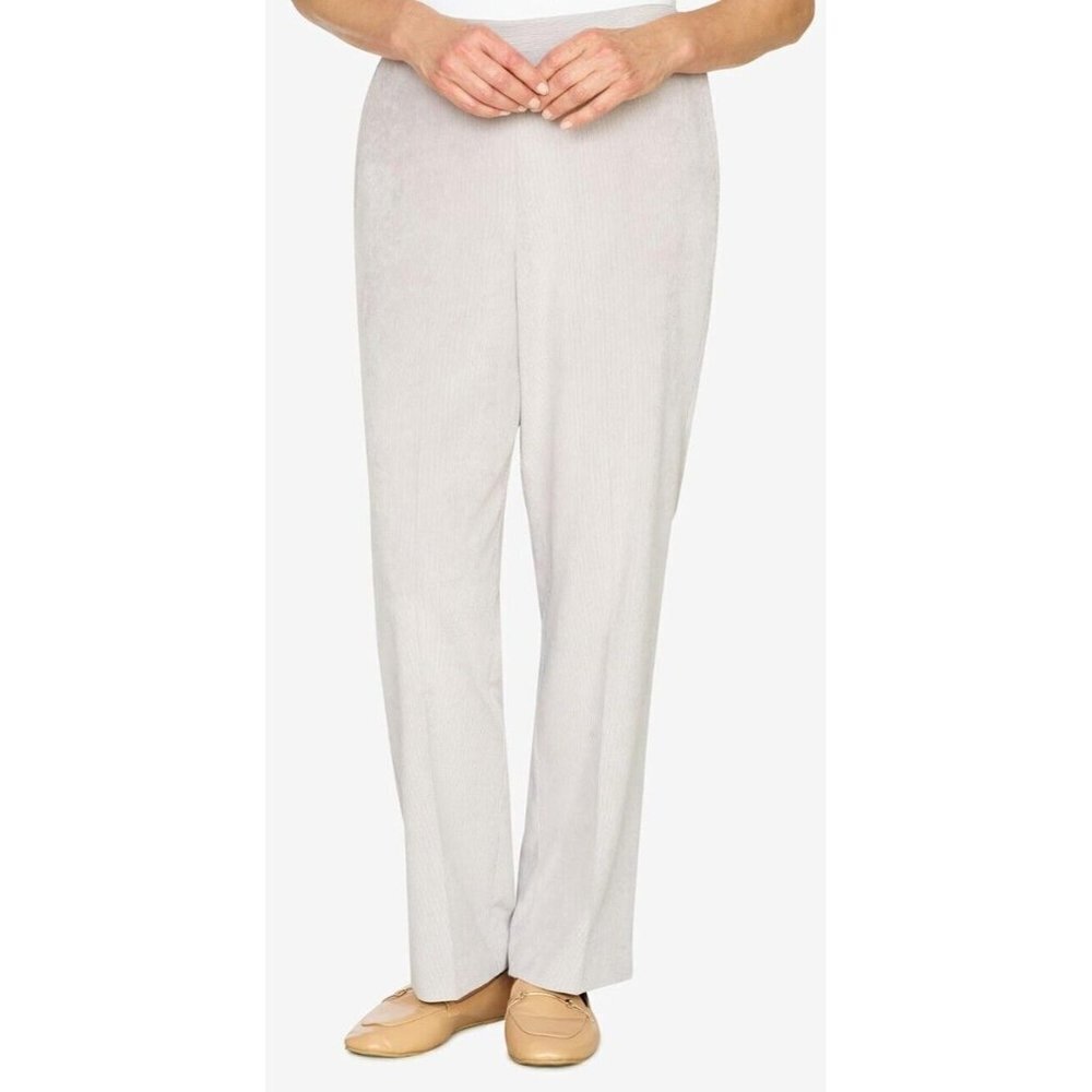 Alfred Dunner Gray Lightweight Pullon Corduroy Pants In Alpine Lodge 18S 36x28